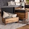 Baxton Studio Marelli Dark Brown Upholstered 2-Piece Wood Storage Trunk Ottoman Set 153-9198 - alternate 9
